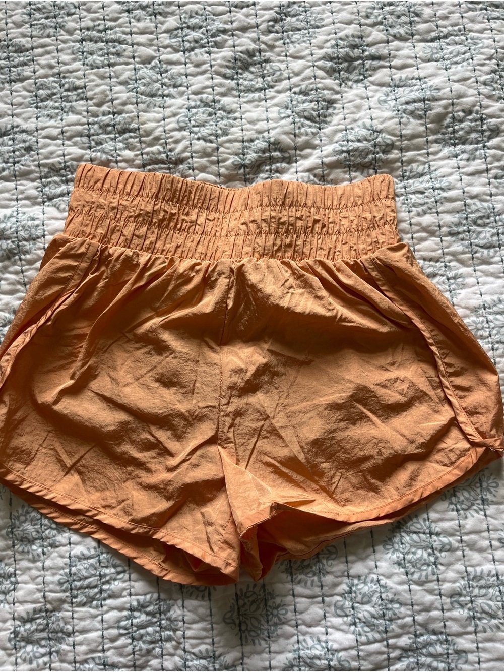 Women's Elastic Waist Orange Shorts